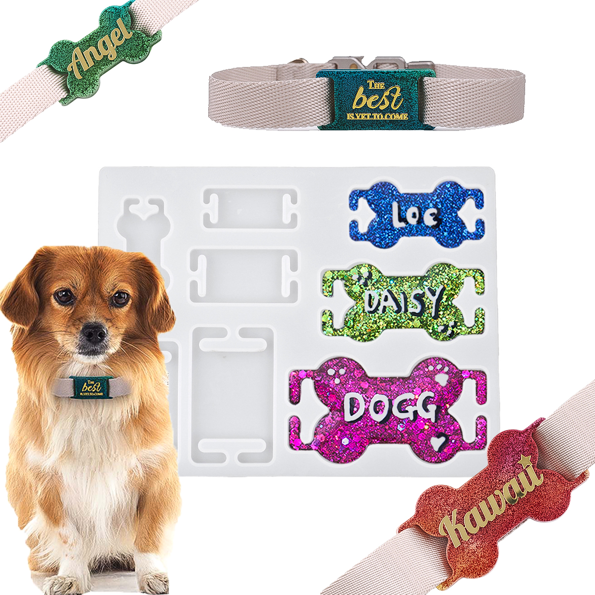 Name Necklace Custom - DIY Cat Dog ID Tag Silicone
