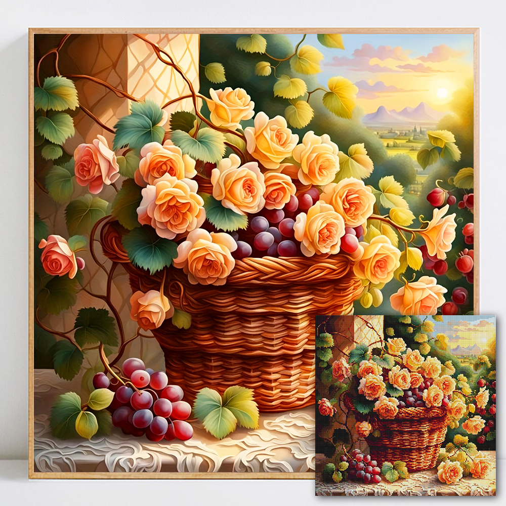Flower Diamond Painting Kit Fu - Photo Mosaic Print のレビューと価格