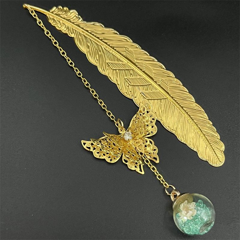 1PC Metal Bookmark Creative Im - Dried Flower Bookmark のレビューと価格