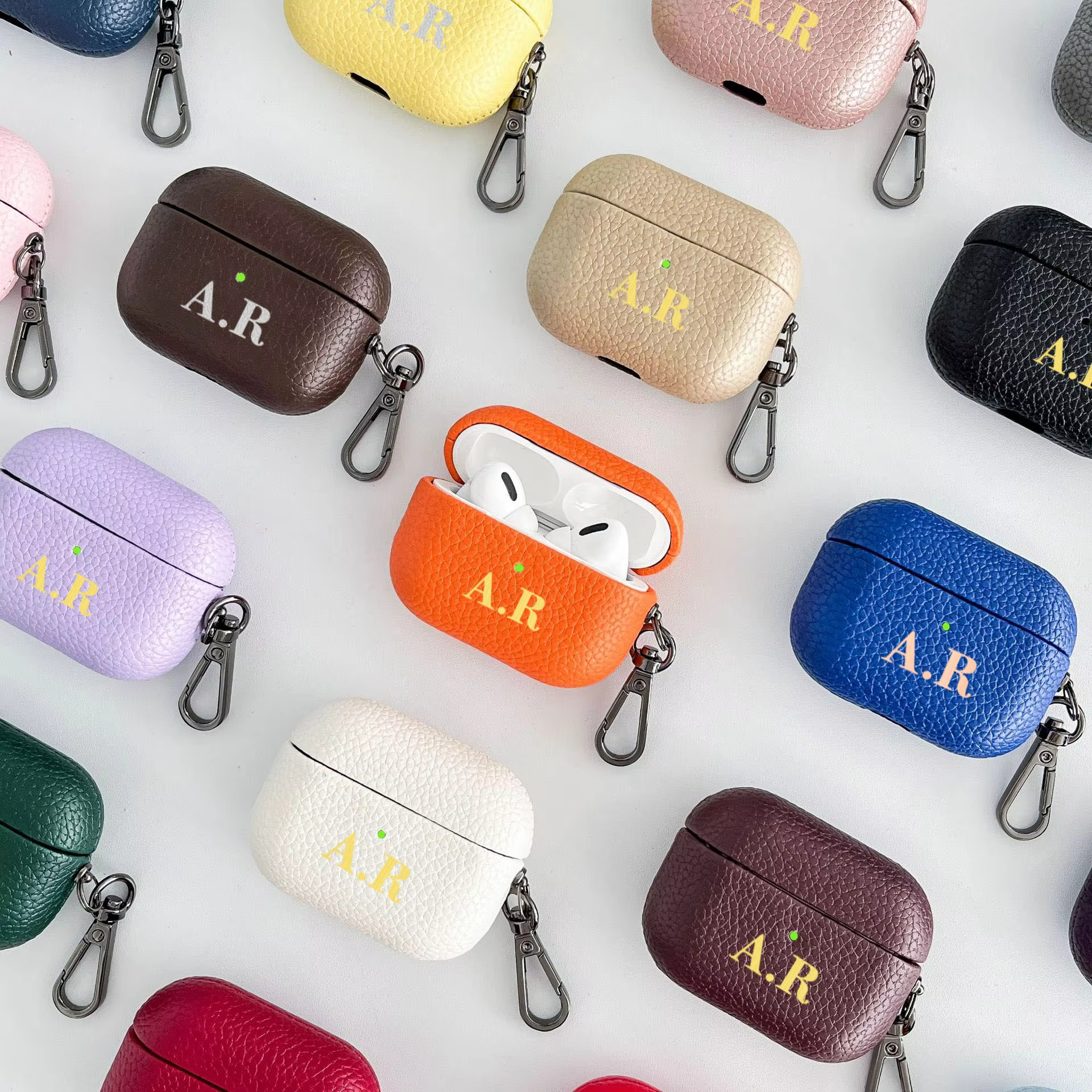 Personalized Initials Letters  - Monogram Keychain Leather のレビューと価格