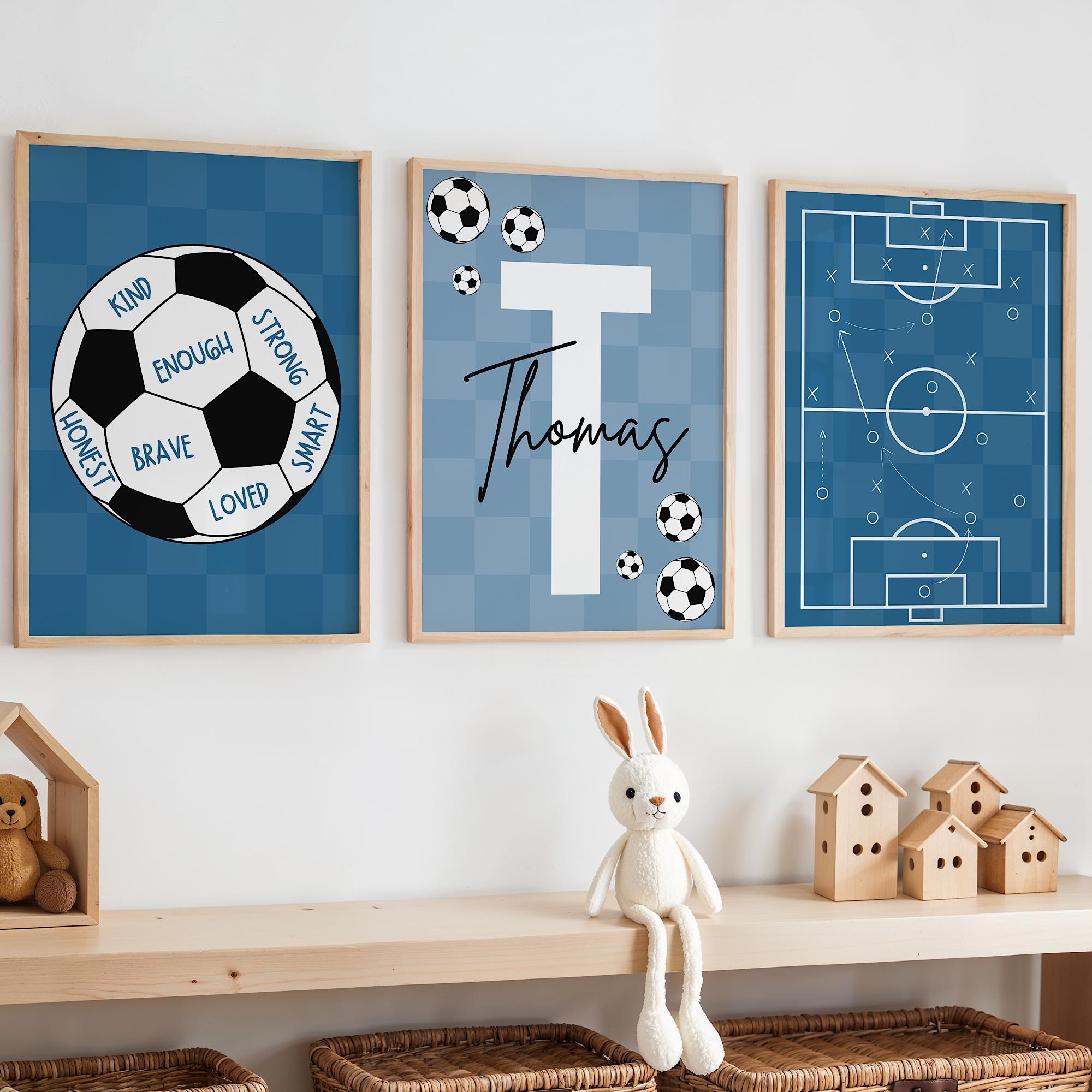 Custom Soccer Wall Art Set Aff - Personalized Name Box のレビューと価格