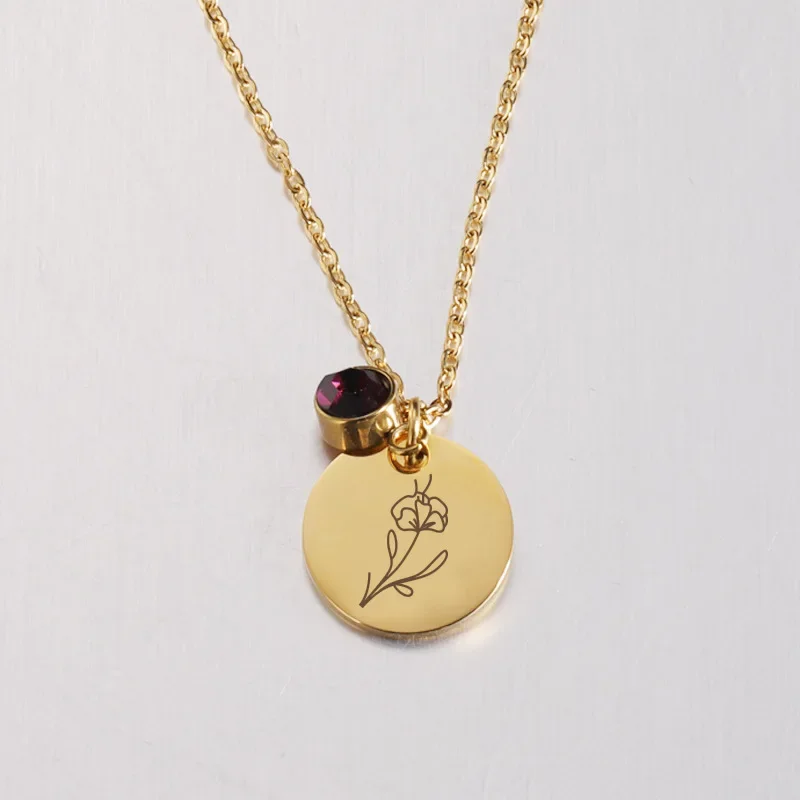 Birth Month Flowers Clipart Fl - Birth Flower Necklace のレビューと価格