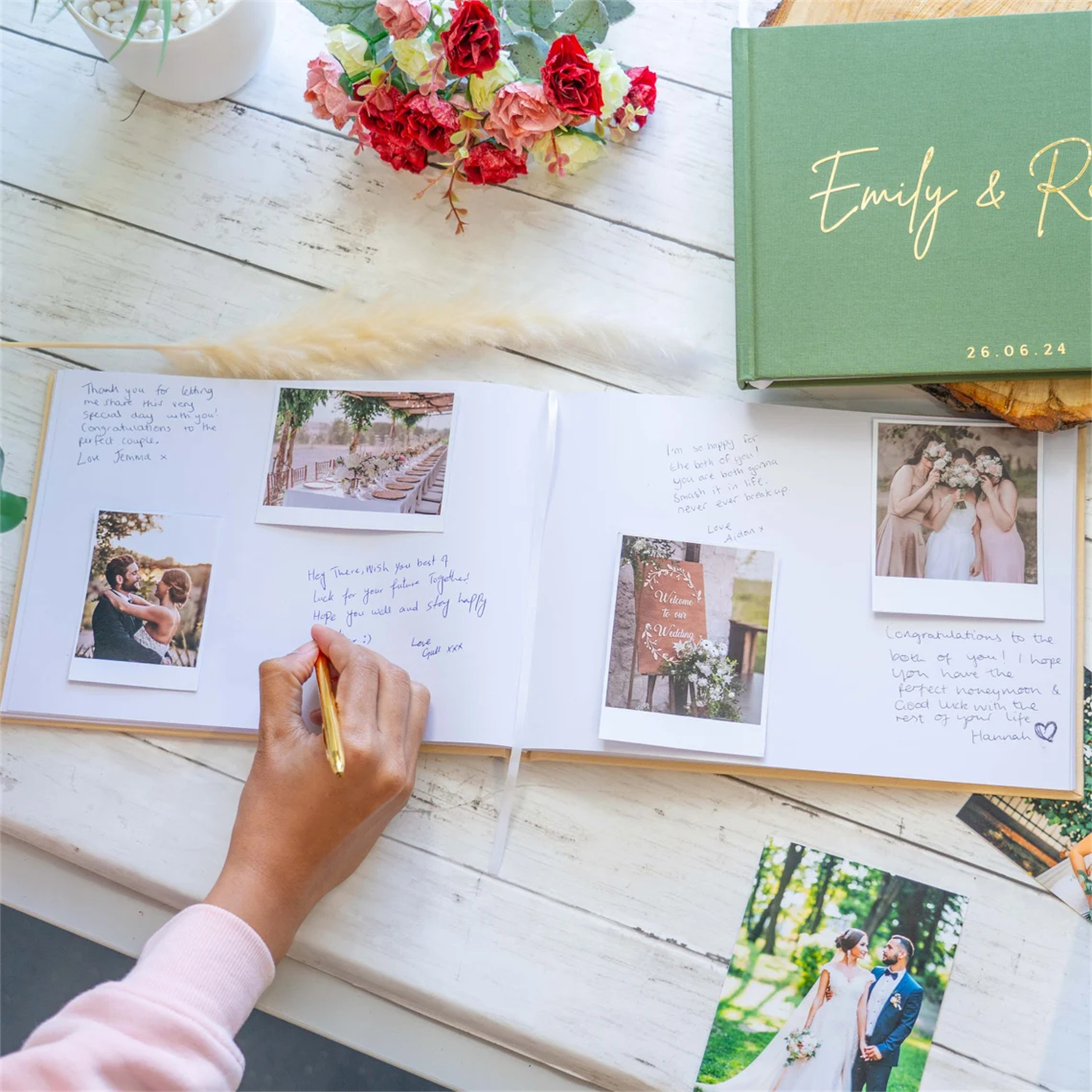 Rustic Floral Wedding Guestboo - Custom Photo Book のレビューと価格
