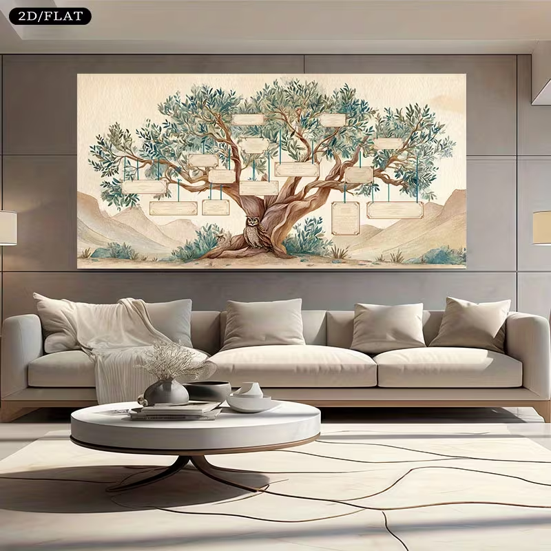 2D Flat, 2D Flat, Large Canvas - Family Tree Print のレビューと価格