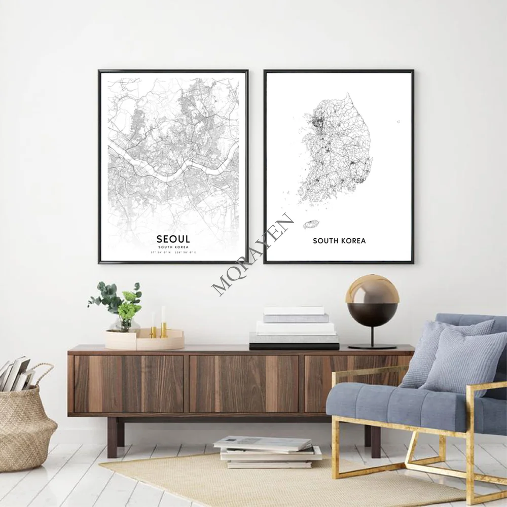 South Korea Map Black and Whit - Custom Star Map のレビューと価格