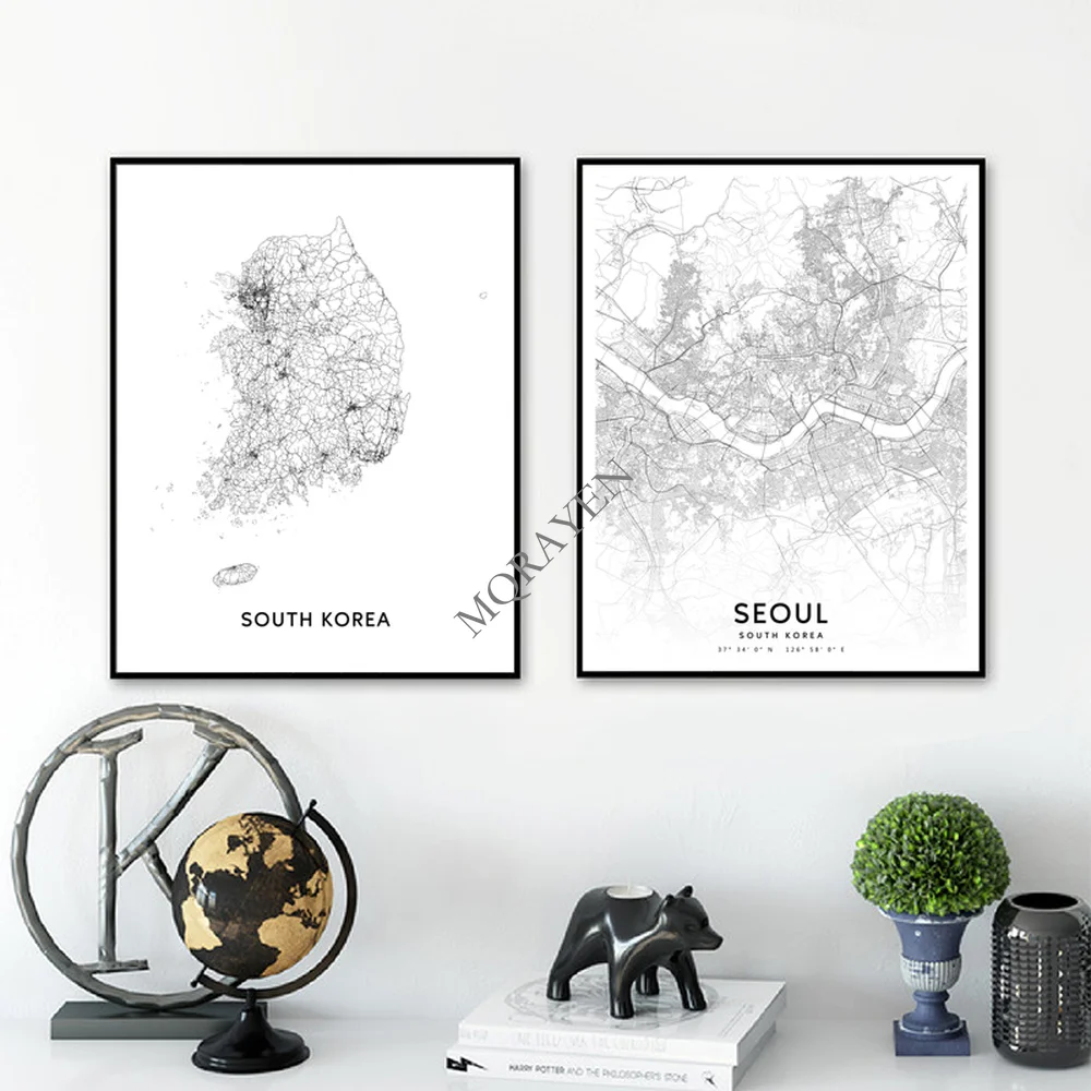 South Korea Map Black and Whit - Custom Star Map のレビューと価格