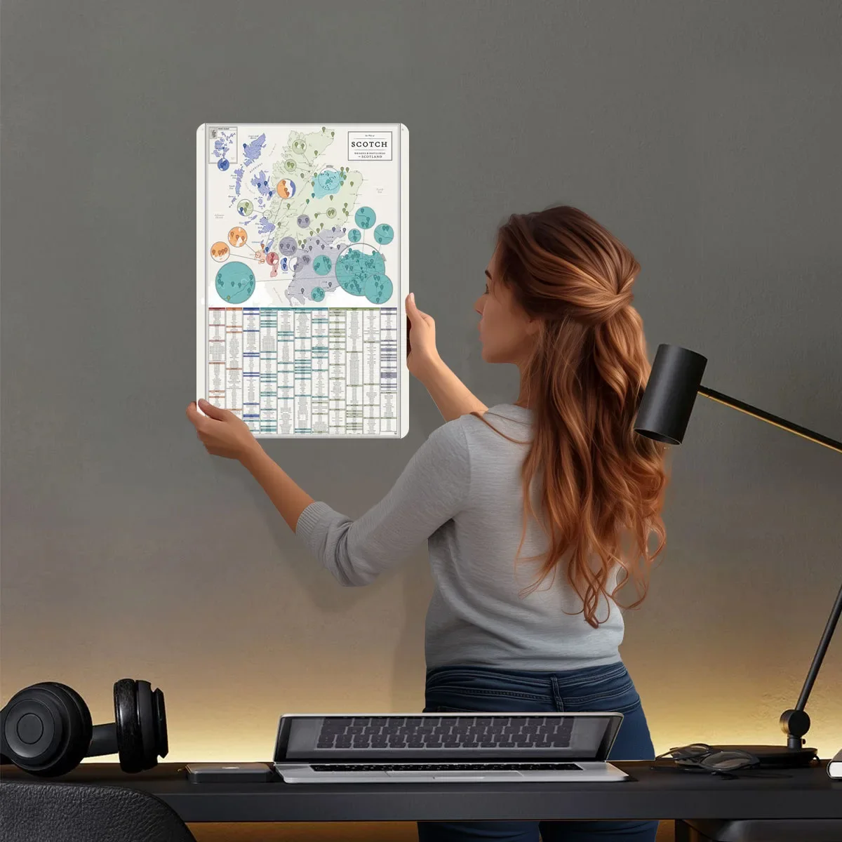 Whiskies of Scotland Poster Ma - Custom Map Poster のレビューと価格