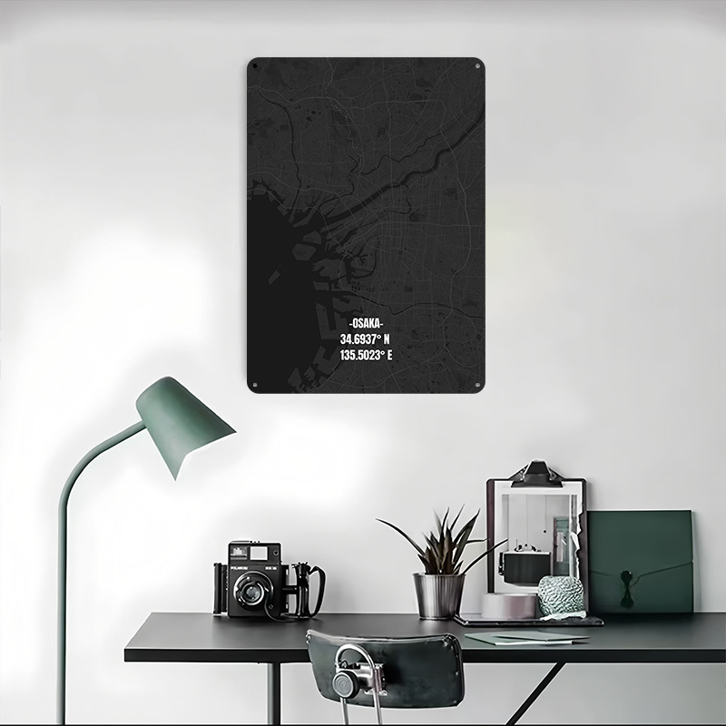 Osaka City Map Tinplate Poster - Custom Map Poster のレビューと価格