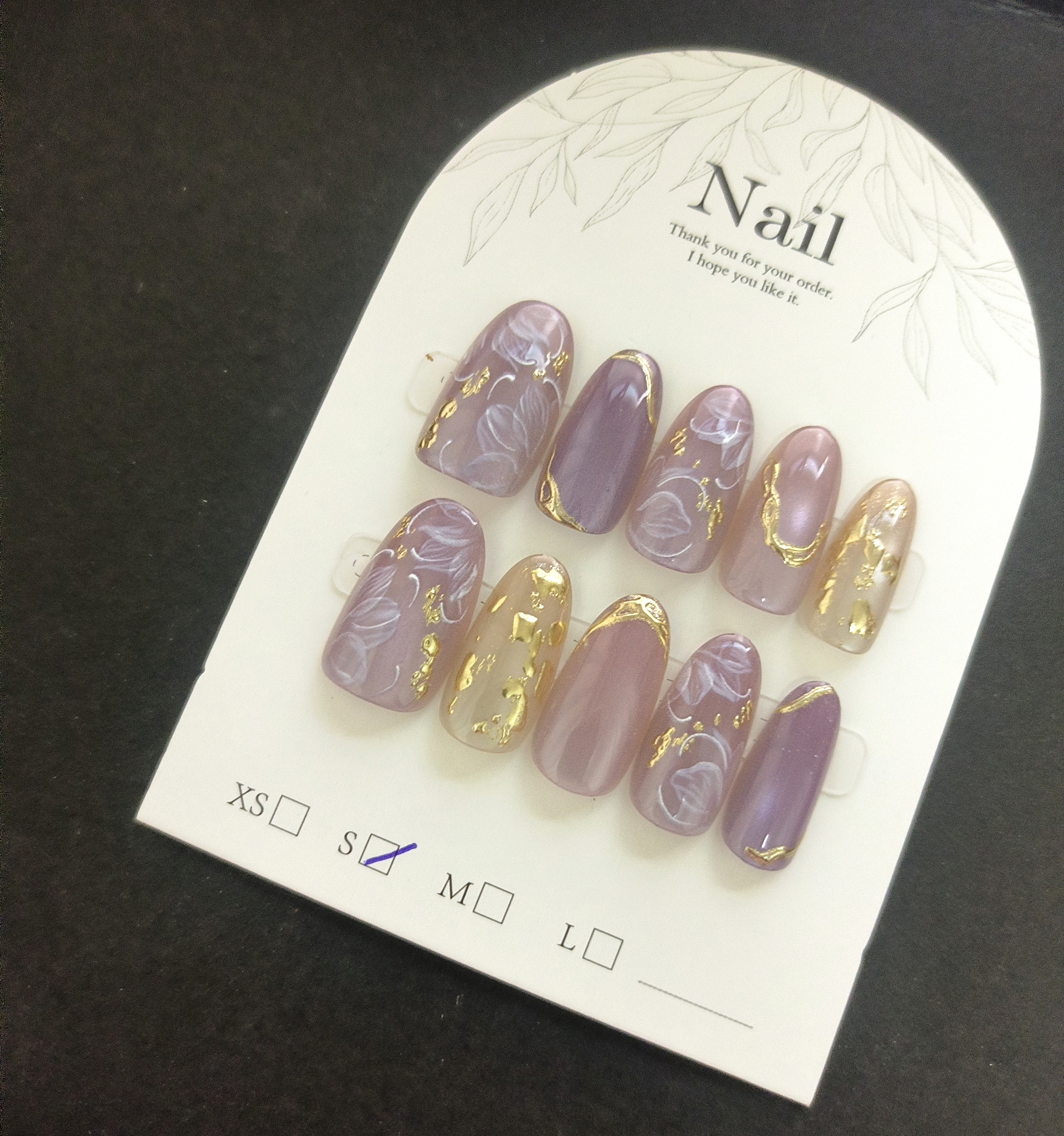 10pcs Handmade Press On Nails  - Pressed Flower Art のレビューと価格