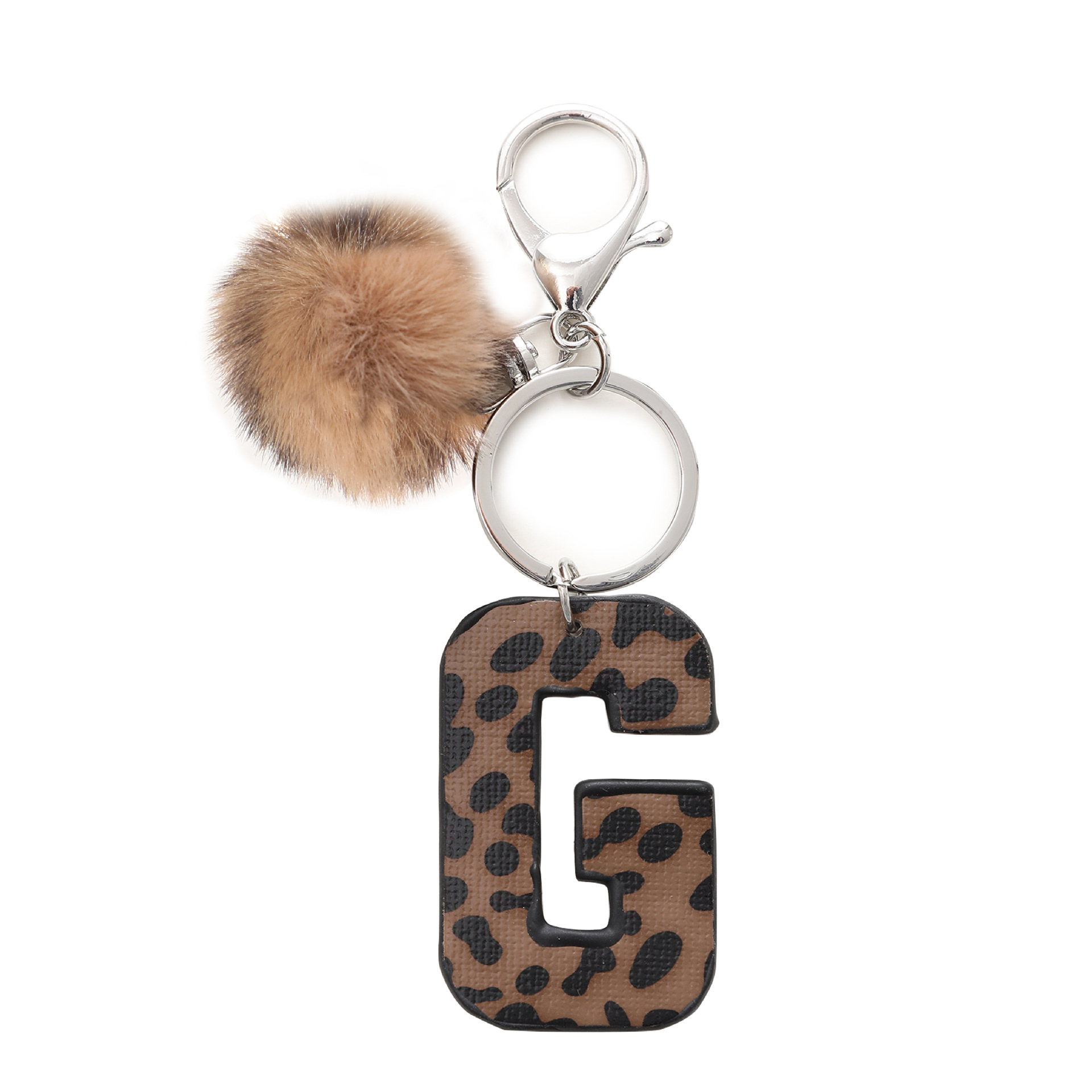 A-M Fashion Leopard Alphabet A - Monogram Keychain Leather のレビューと価格