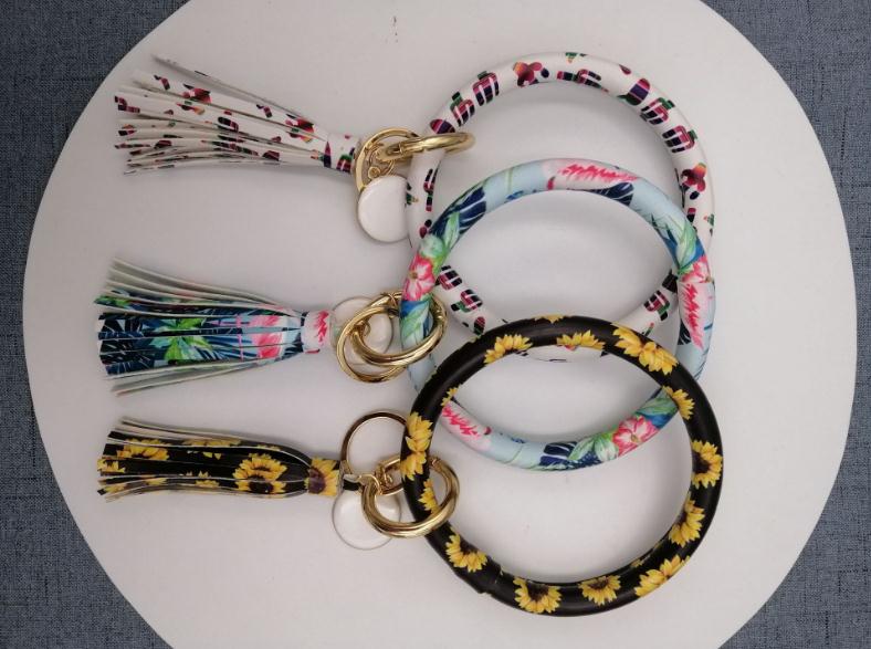 Sunflower Cactus Monogrammed K - Monogram Keychain Leather のレビューと価格