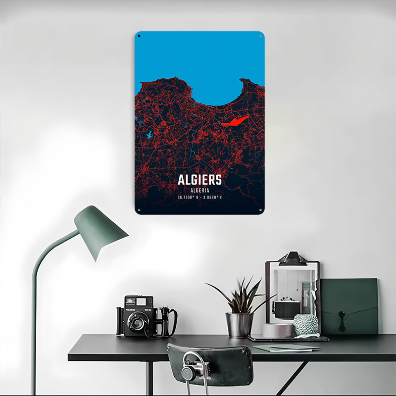 Algiers City Map Metal Poster  - Custom Map Poster のレビューと価格