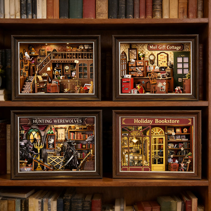 DIY 3D Wooden Book Nook Kit Mi - Engraved Wood Frame のレビューと価格