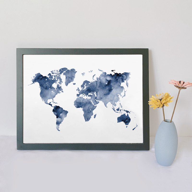 Blue World Map Print Navy Map  - Custom Star Map のレビューと価格