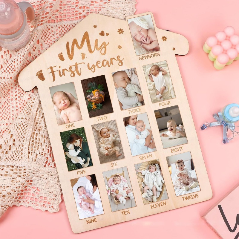 Wooden Baby Commemorative Phot - Engraved Wood Frame のレビューと価格