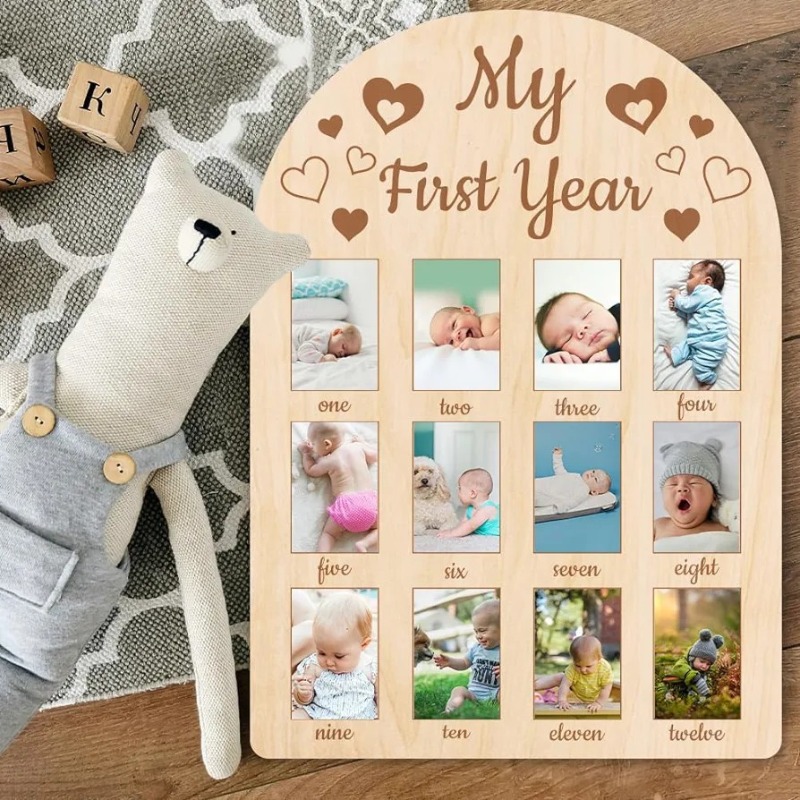 Wooden Baby Commemorative Phot - Engraved Wood Frame のレビューと価格