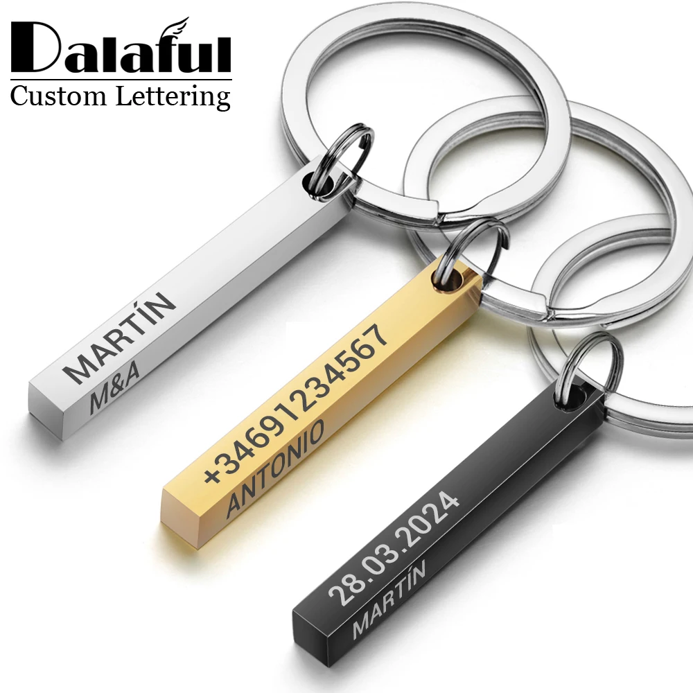 Personalized 3D Bar Keychain E - Initial Ring Custom のレビューと価格