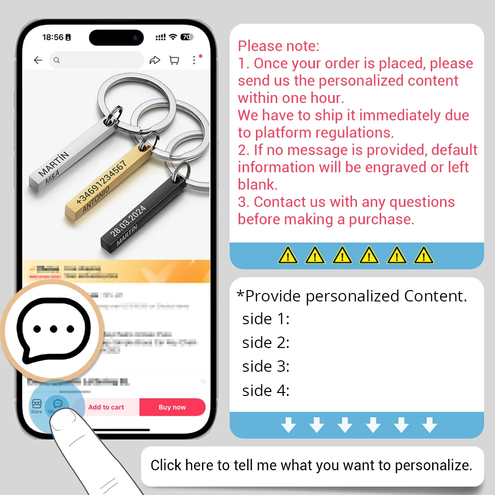 Personalized 3D Bar Keychain E - Initial Ring Custom のレビューと価格