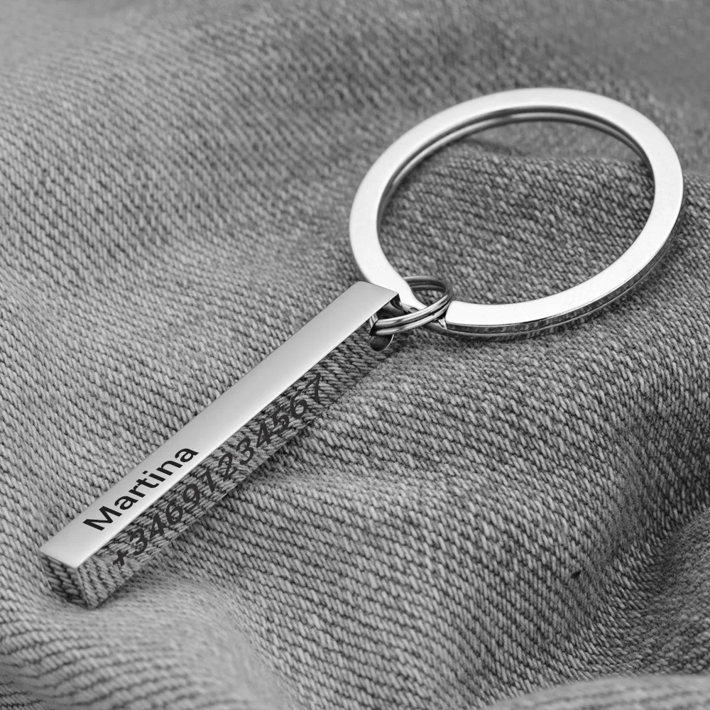 Personalized 3D Bar Keychain E - Initial Ring Custom のレビューと価格