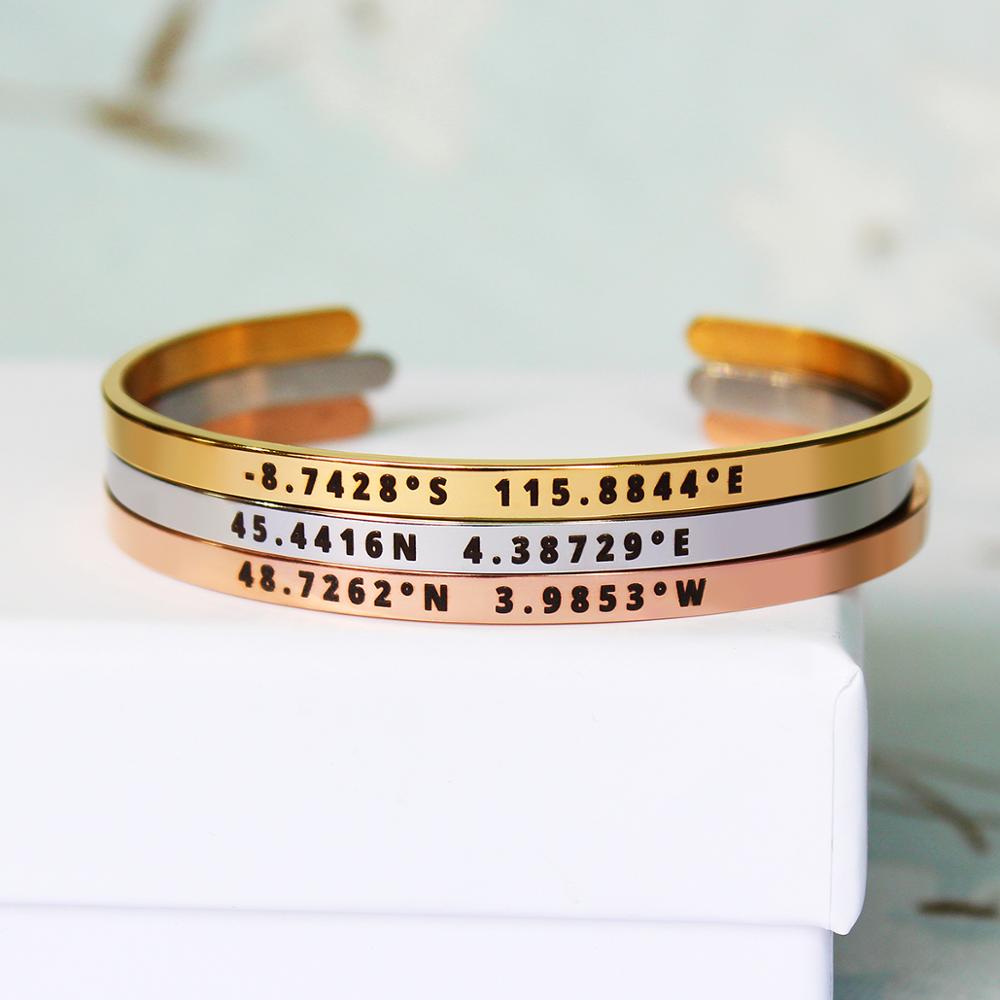 4mm Width Custom Coordinates B - Coordinates Bracelet のレビューと価格