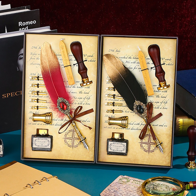 Creative Feather Dip Pen Ink S - Wax Seal Letter Kit のレビューと価格