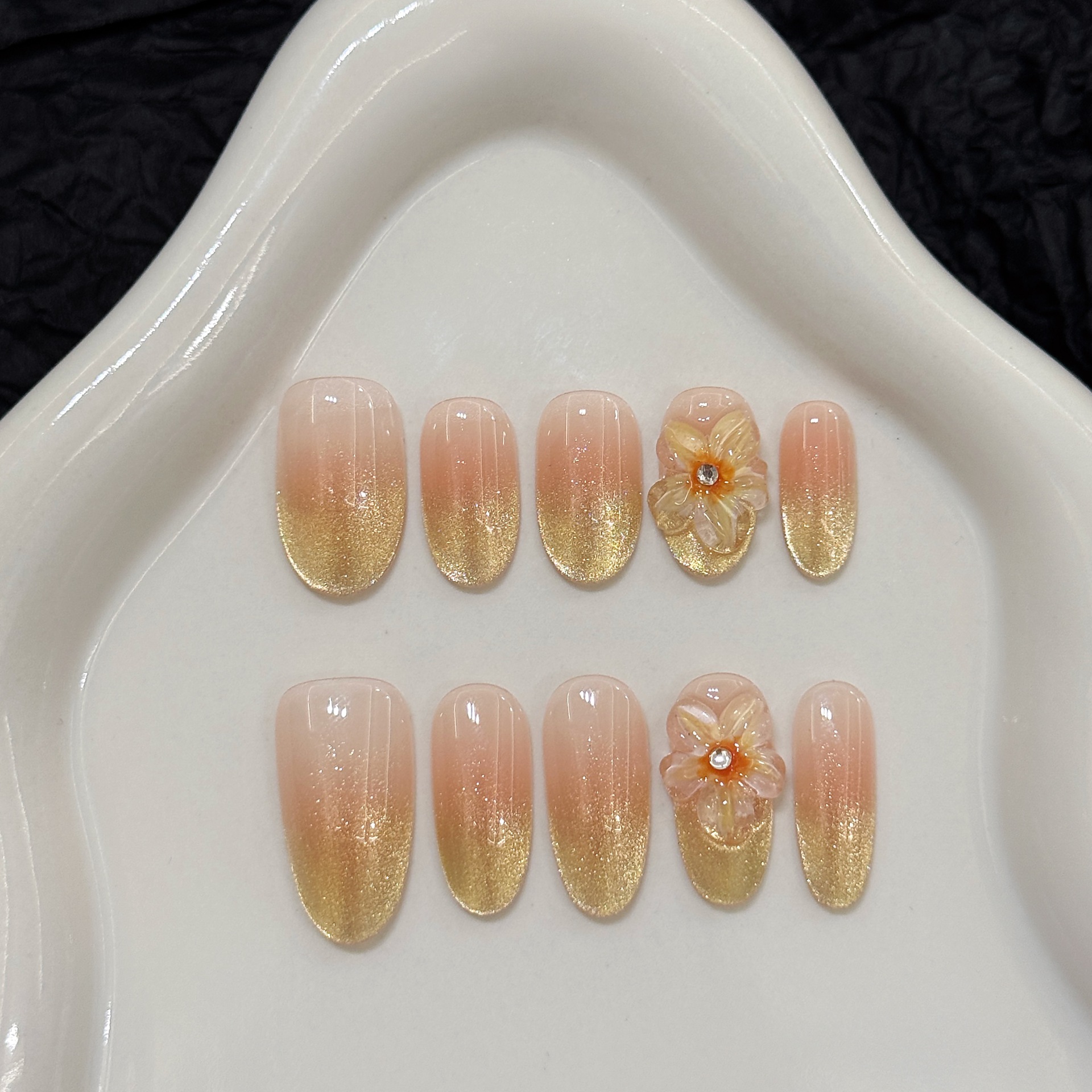 10pcs Handmade Press on Nails  - Pressed Flower Art のレビューと価格