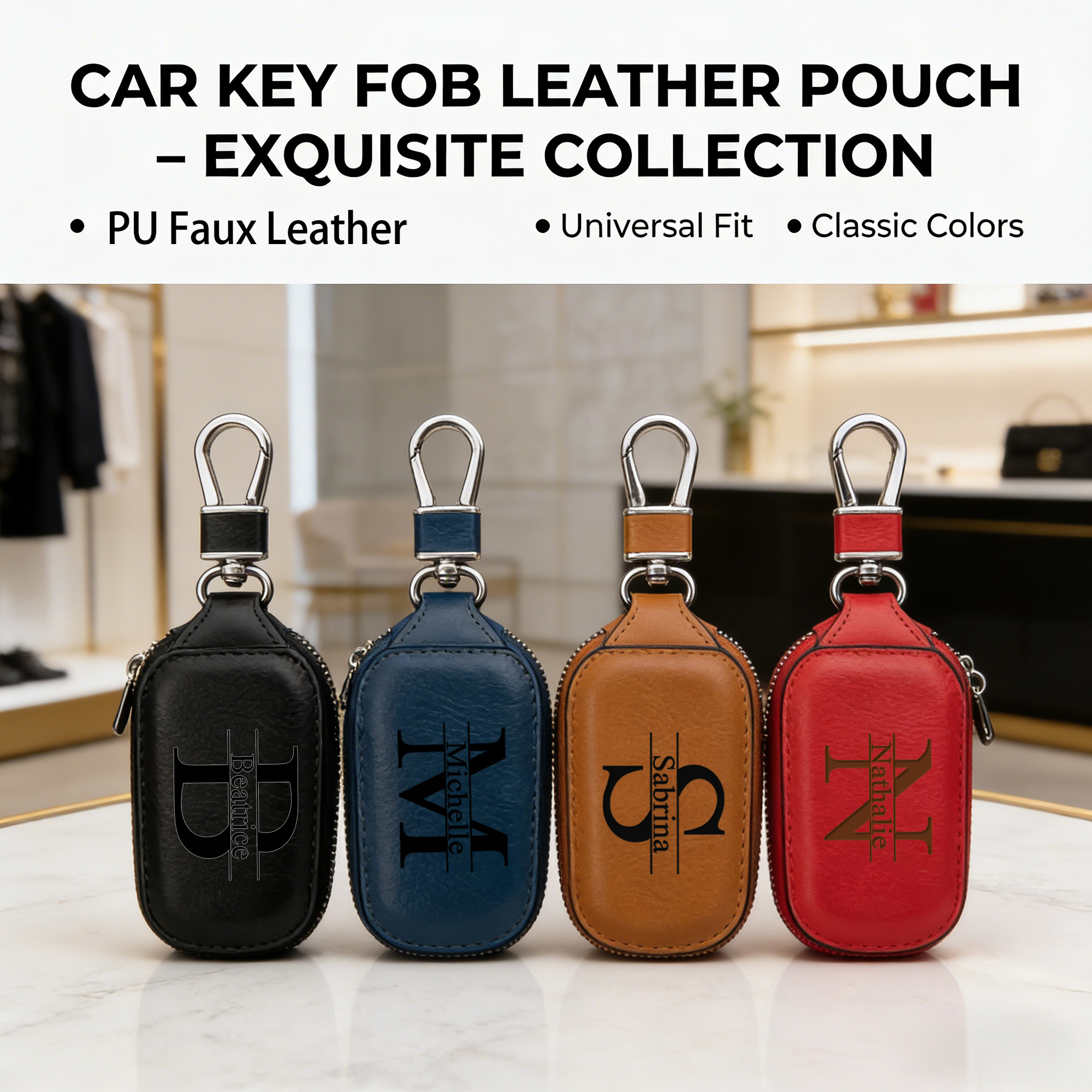 Personalized Custom Zipper Key - Monogram Keychain Leather のレビューと価格
