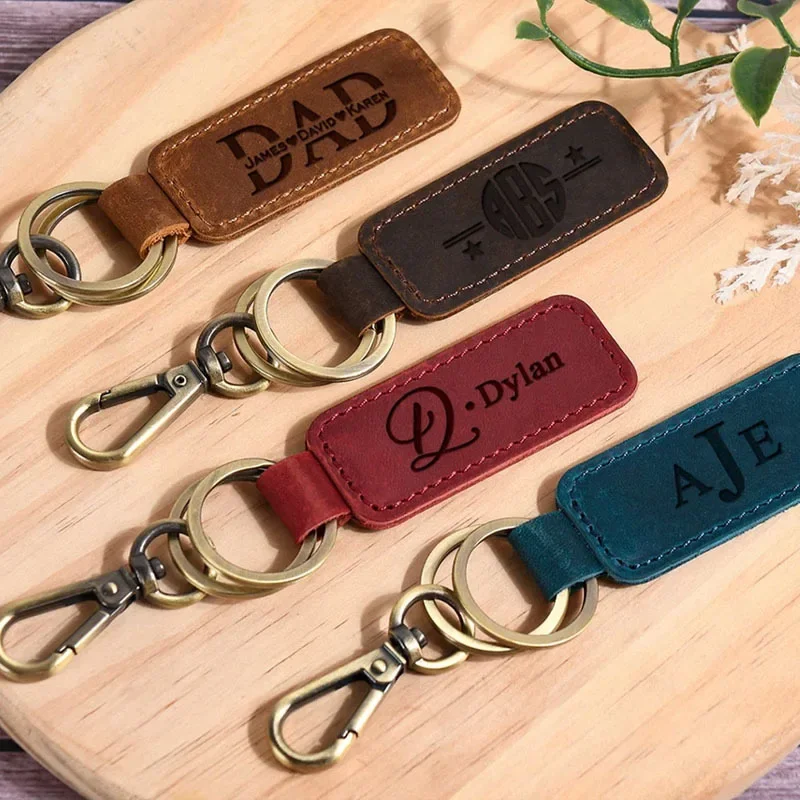 Laser Custom Logo Leather Keyc - Initial Ring Custom のレビューと価格