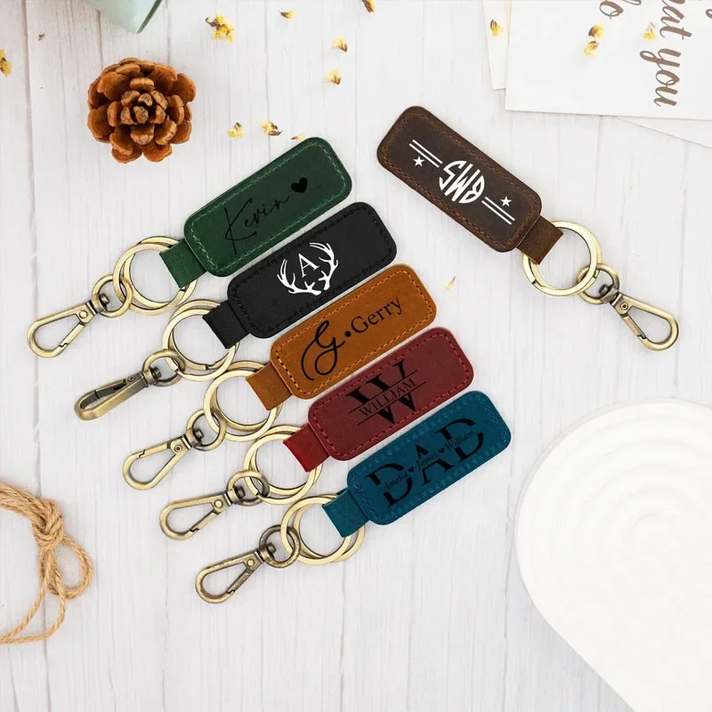 Laser Custom Logo Leather Keyc - Initial Ring Custom のレビューと価格