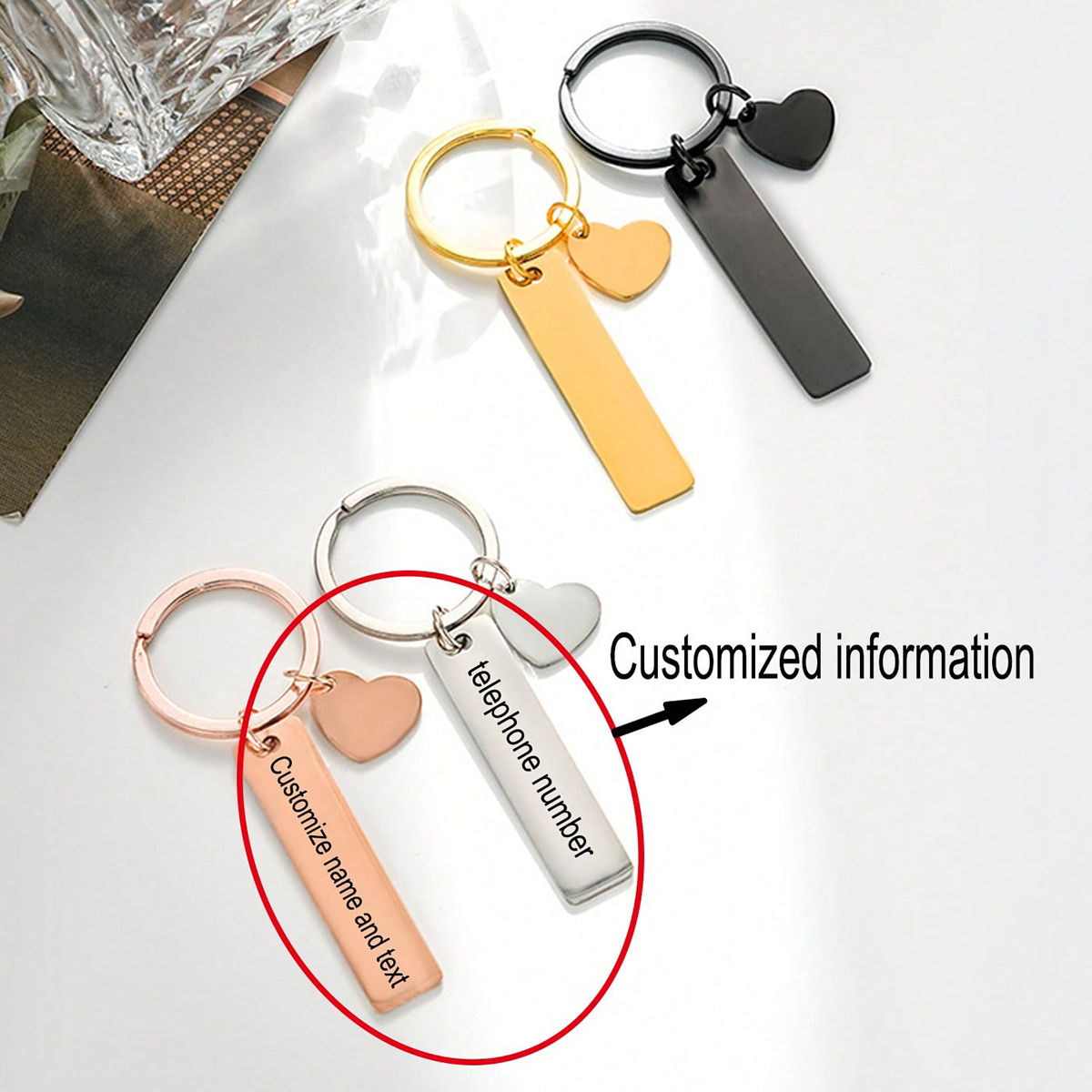 Custom Text Keychain Personali - Initial Ring Custom のレビューと価格