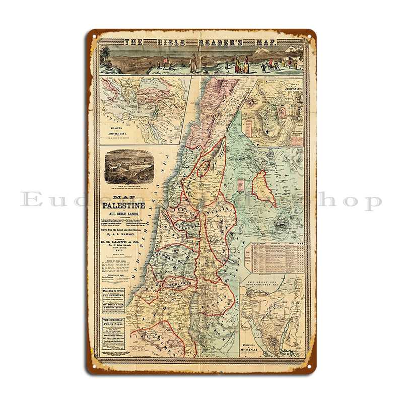 Map Of Palestine And All Bible - Custom Map Poster のレビューと価格