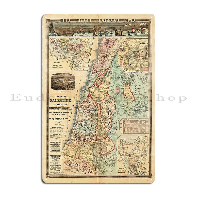 Map Of Palestine And All Bible - Custom Map Poster のレビューと価格