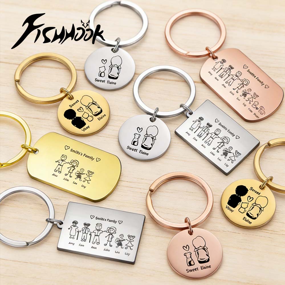 Family Personalized Keychain C - Initial Ring Custom のレビューと価格