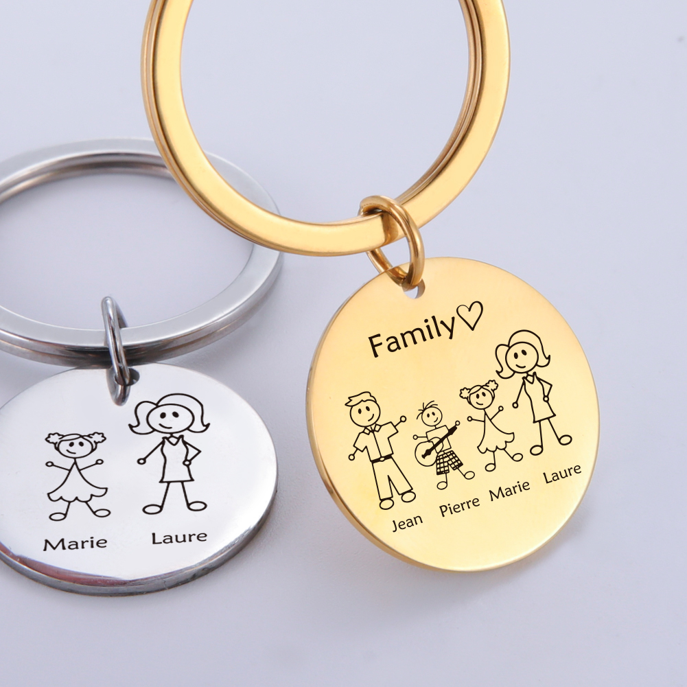 Family Personalized Keychain C - Initial Ring Custom のレビューと価格