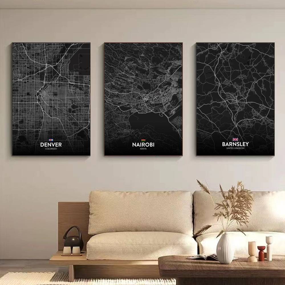 Paris London New York CUSTOM C - Custom Map Poster のレビューと価格
