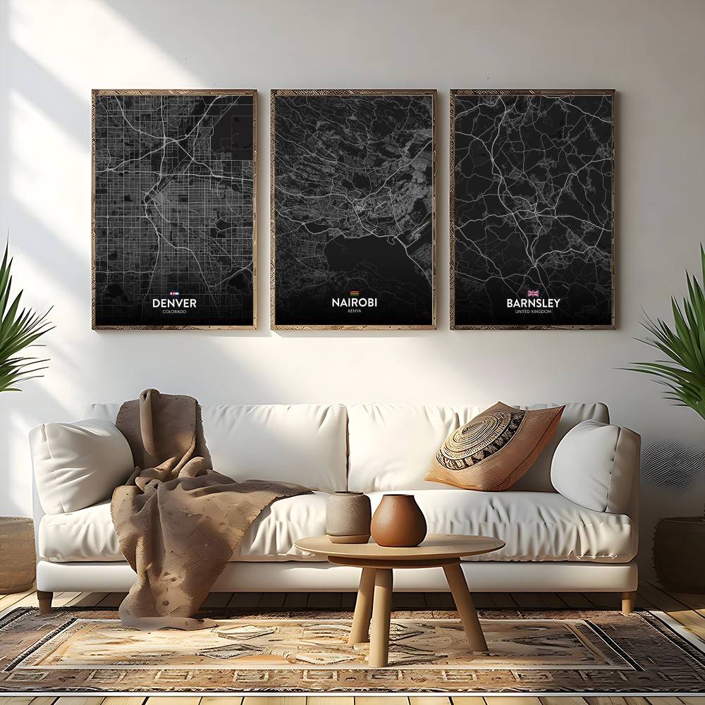 Paris London New York CUSTOM C - Custom Map Poster のレビューと価格