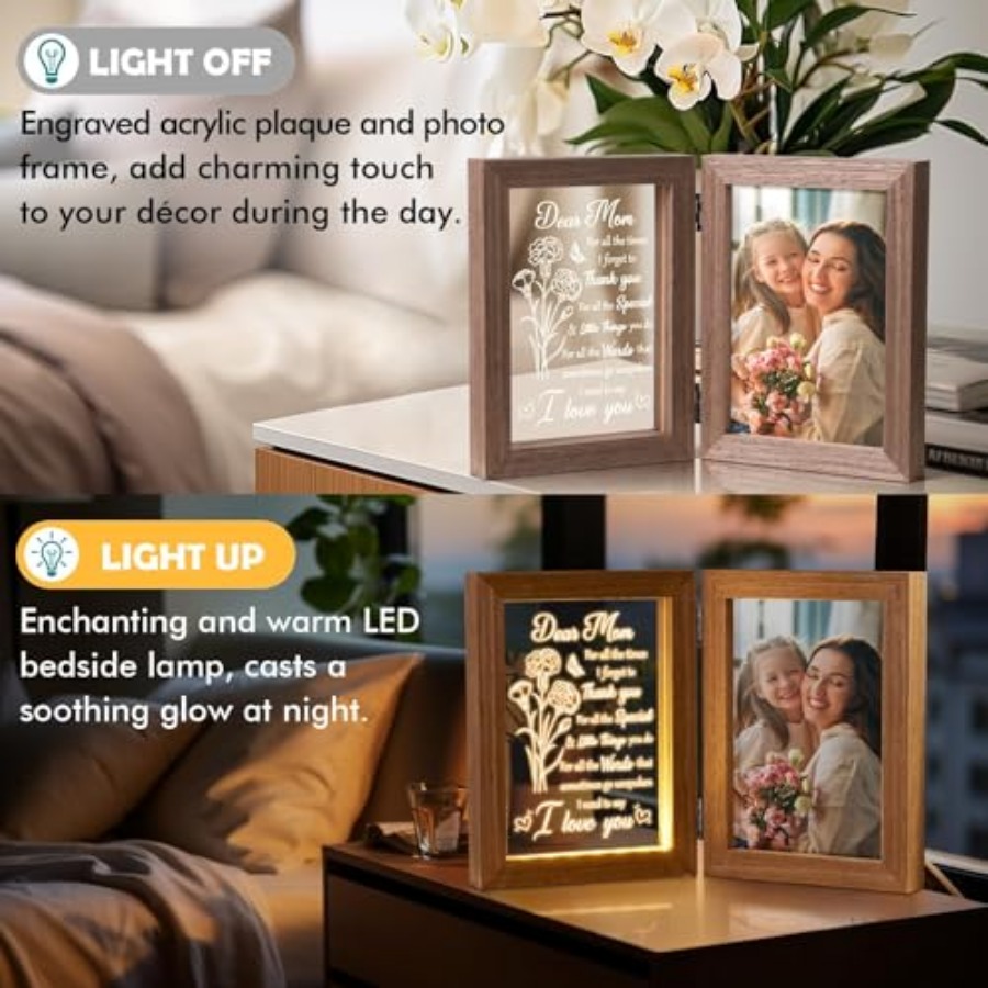 Mom Gifts from Daughters Son C - Engraved Wood Frame のレビューと価格