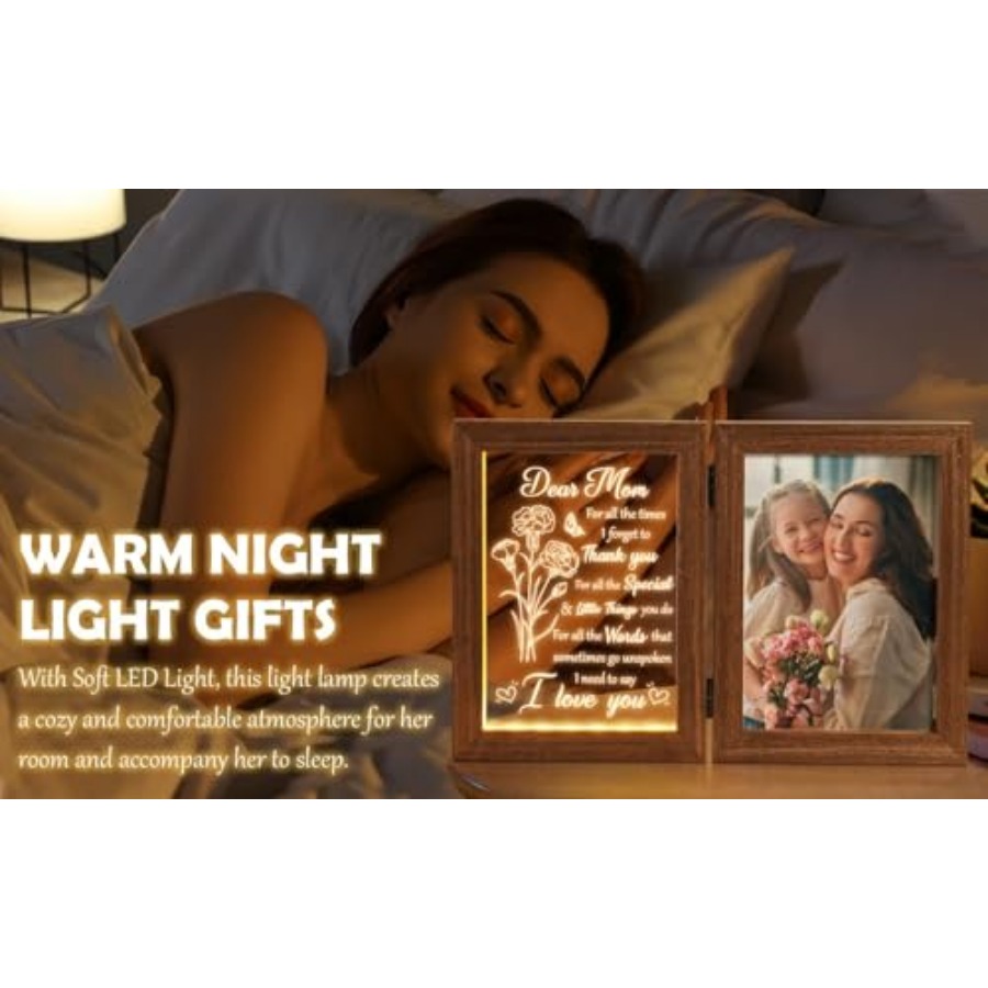 Mom Gifts from Daughters Son C - Engraved Wood Frame のレビューと価格