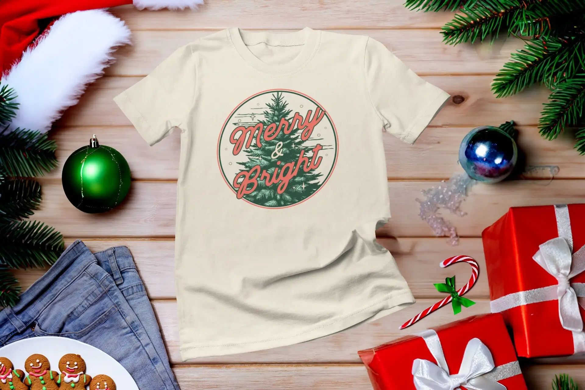 Merry and BrighT T Shirt Trees - Family Tree Print のレビューと価格