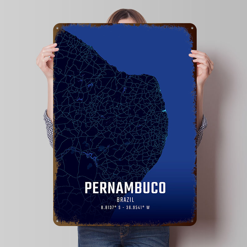 Pernambuco Midnight City Map M - Custom Map Poster のレビューと価格