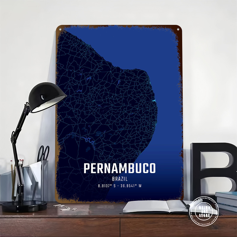 Pernambuco Midnight City Map M - Custom Map Poster のレビューと価格