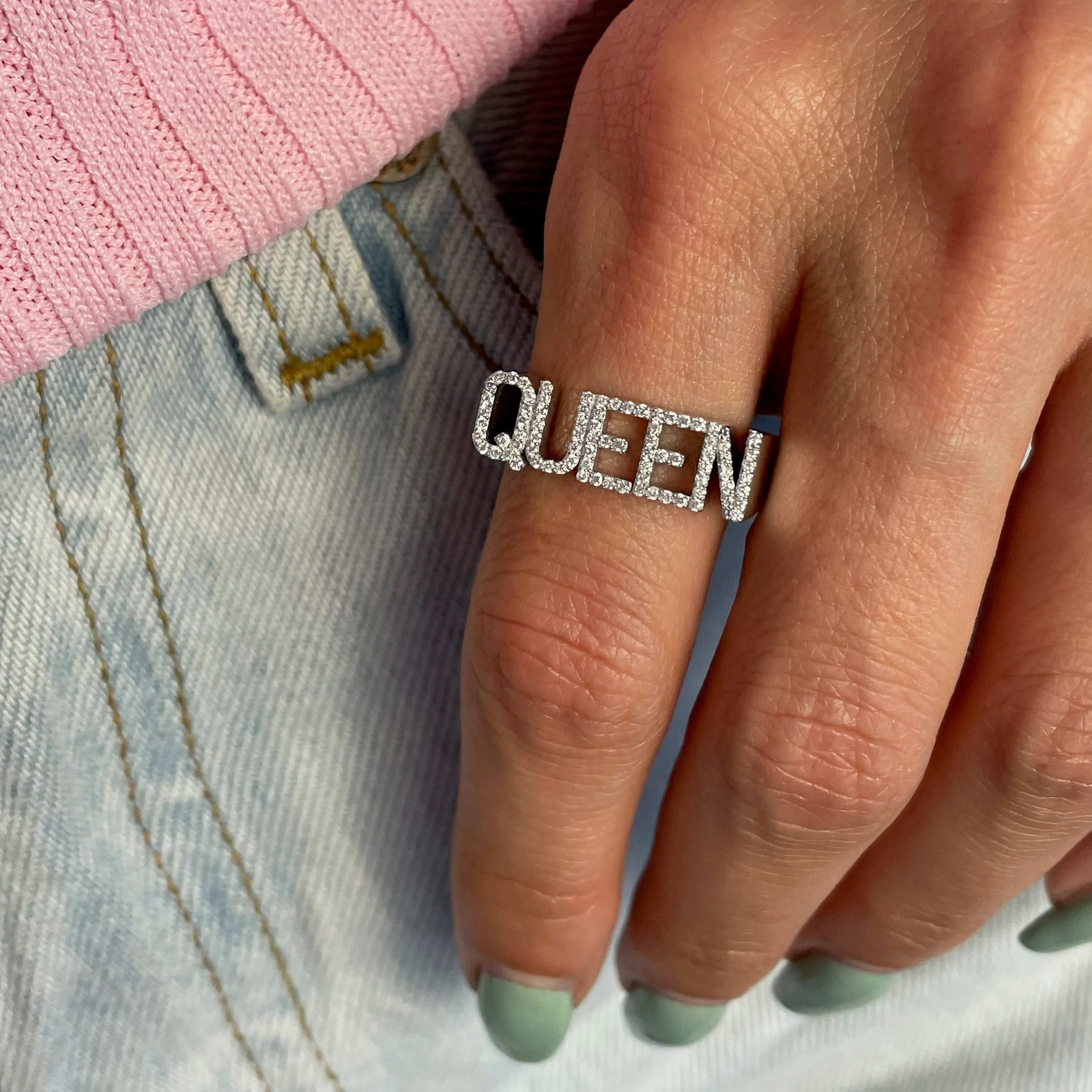 3D Name Ring Custom Diamond Na - Initial Ring Custom のレビューと価格