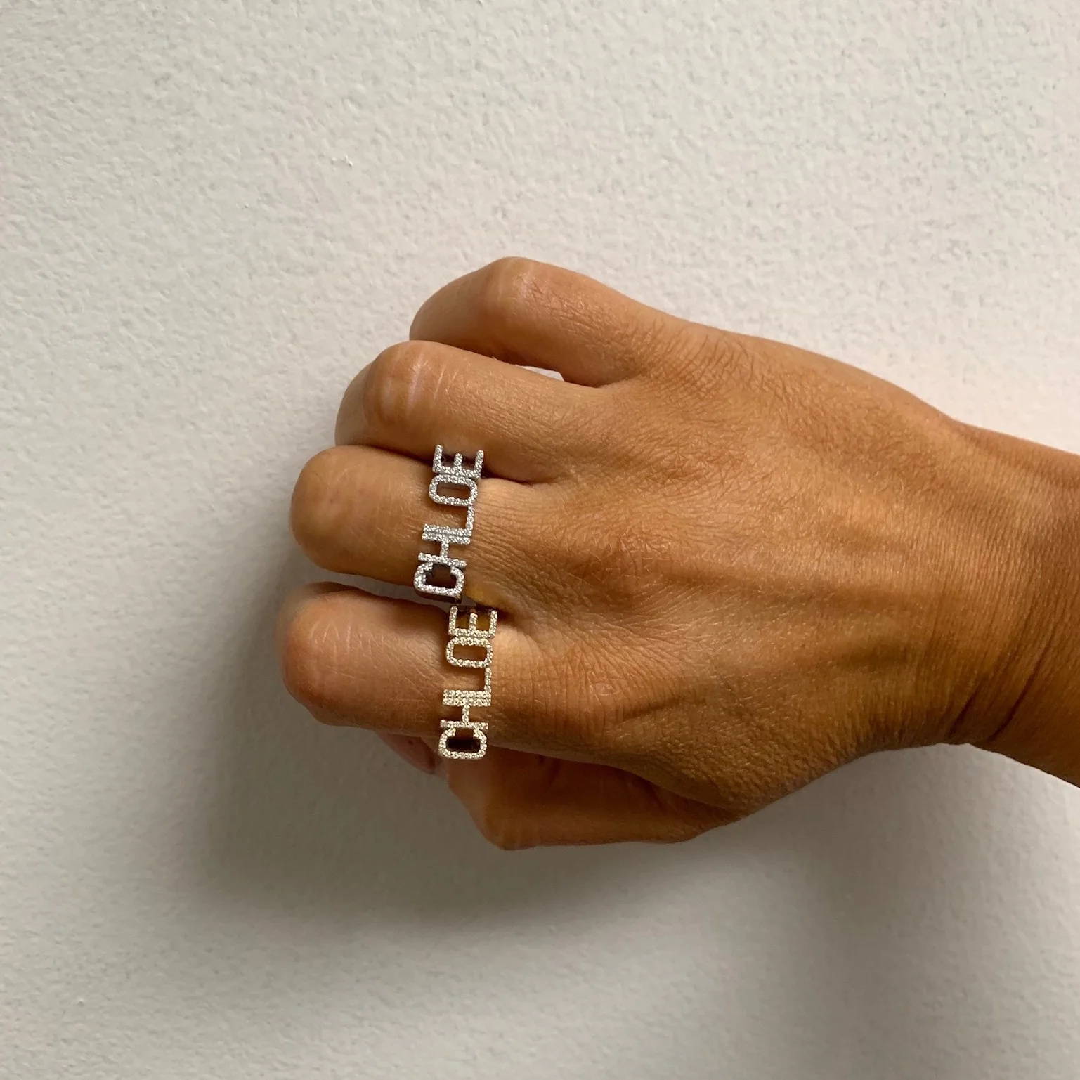 3D Name Ring Custom Diamond Na - Initial Ring Custom のレビューと価格