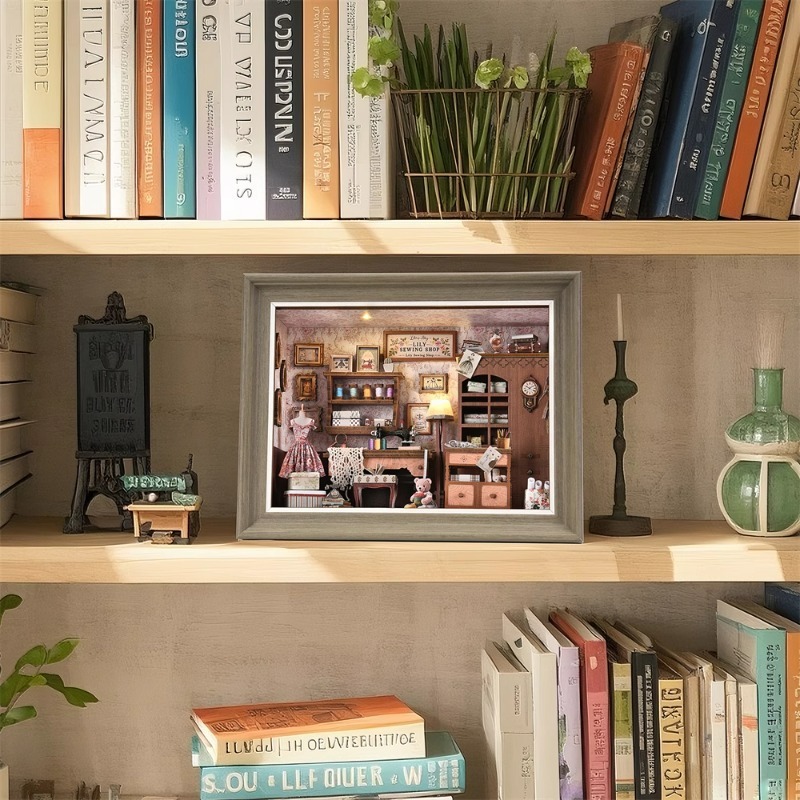DIY Book Nook Kit 3D Miniature - Engraved Wood Frame のレビューと価格
