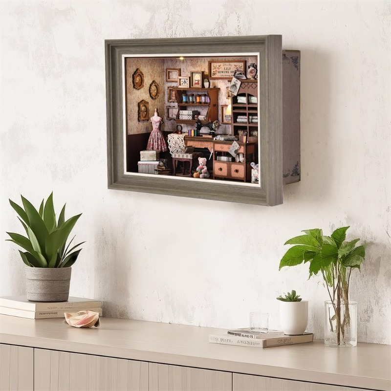 DIY Book Nook Kit 3D Miniature - Engraved Wood Frame のレビューと価格