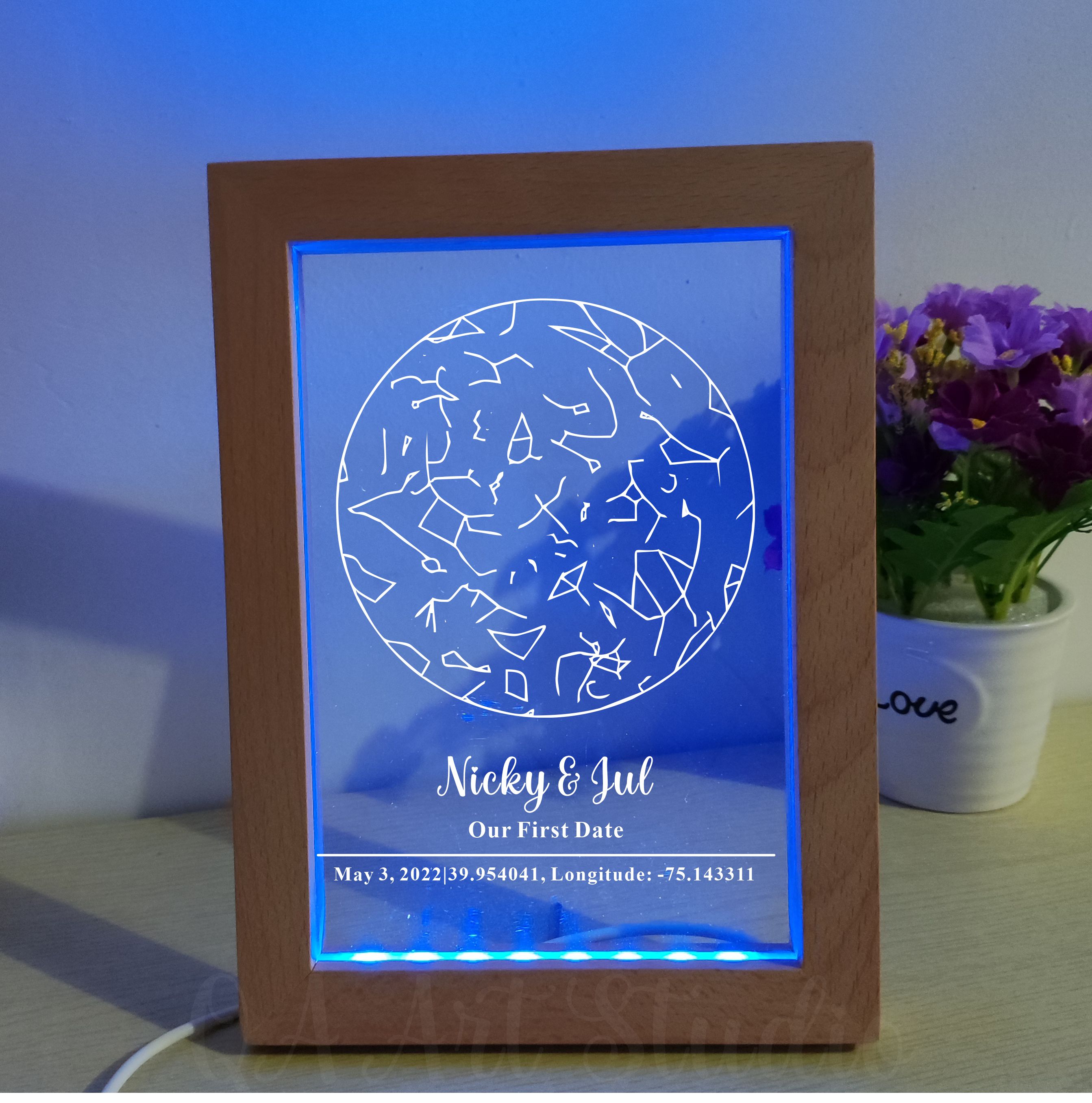 Personalized Wooden Acrylic Ni - Custom Star Map のレビューと価格