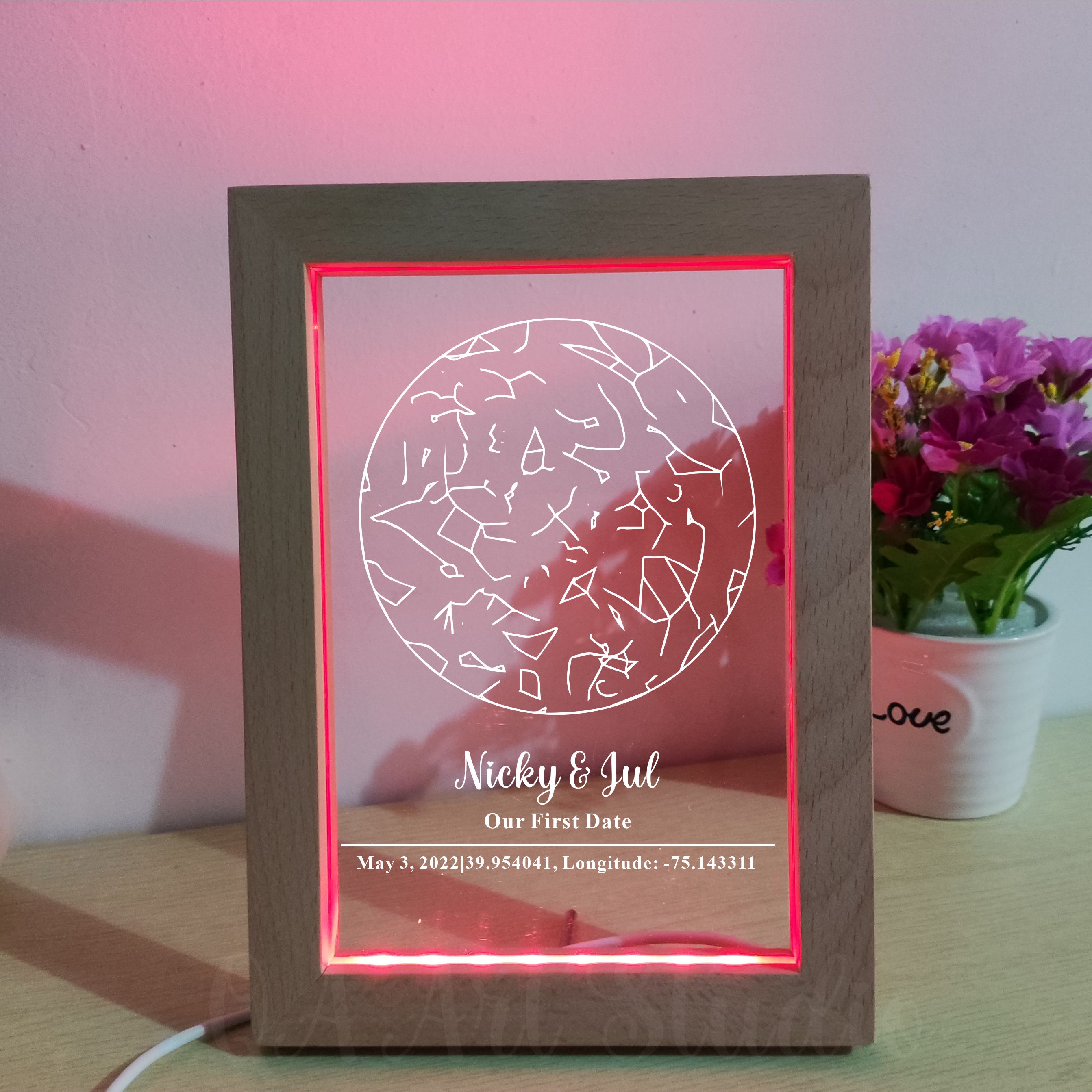 Personalized Wooden Acrylic Ni - Custom Star Map のレビューと価格