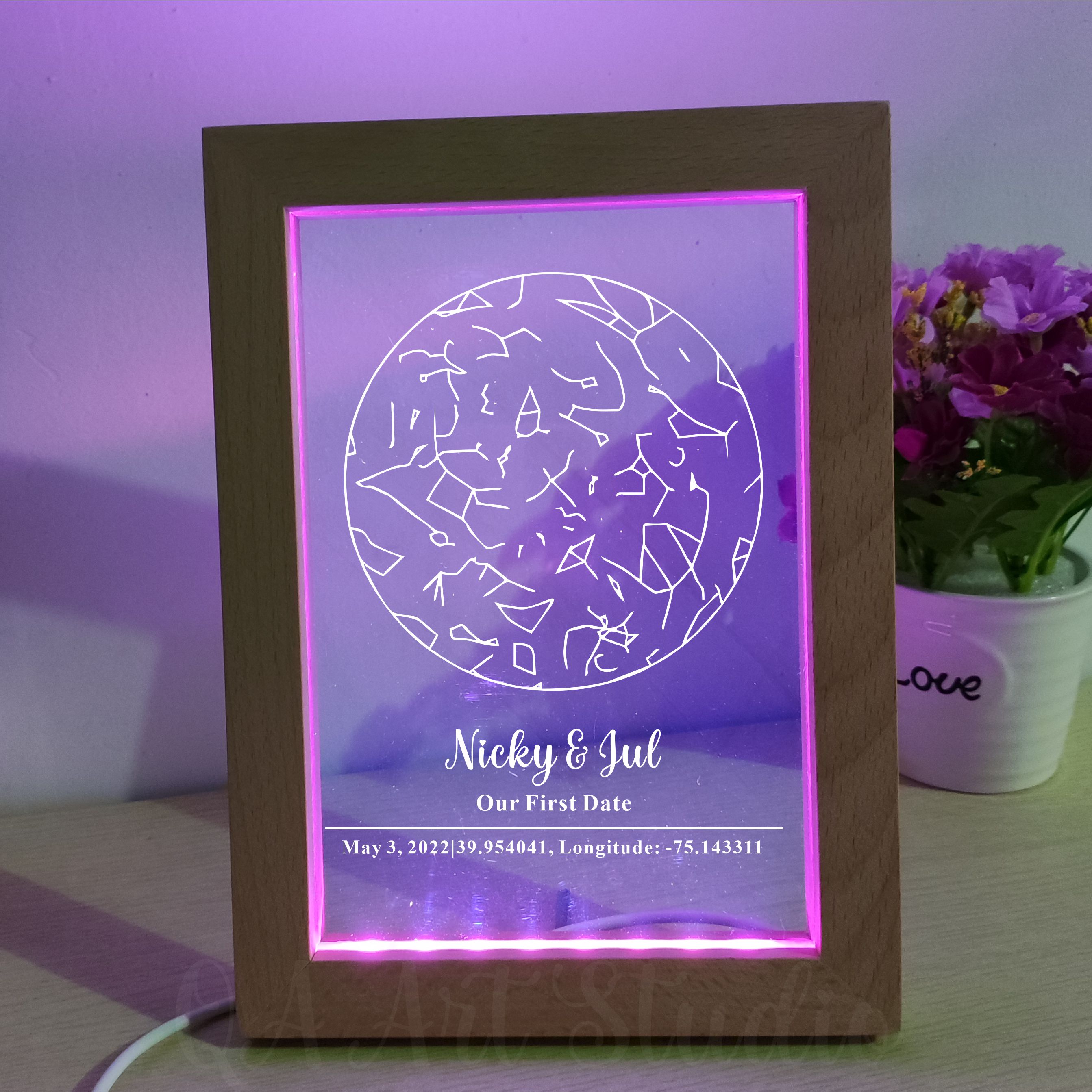 Personalized Wooden Acrylic Ni - Custom Star Map のレビューと価格