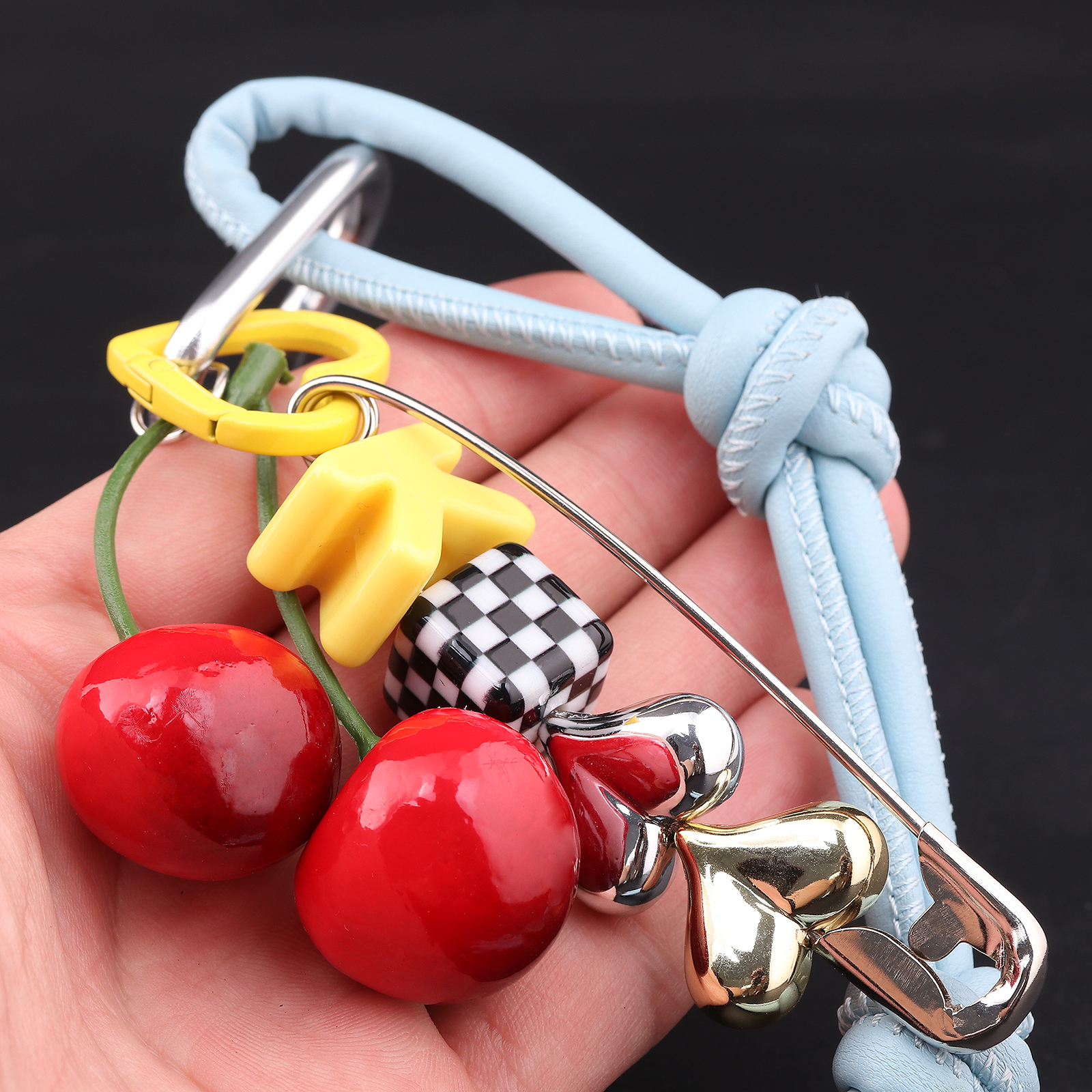 Y2k Cute Cherry Alphabet PU Le - Monogram Keychain Leather のレビューと価格