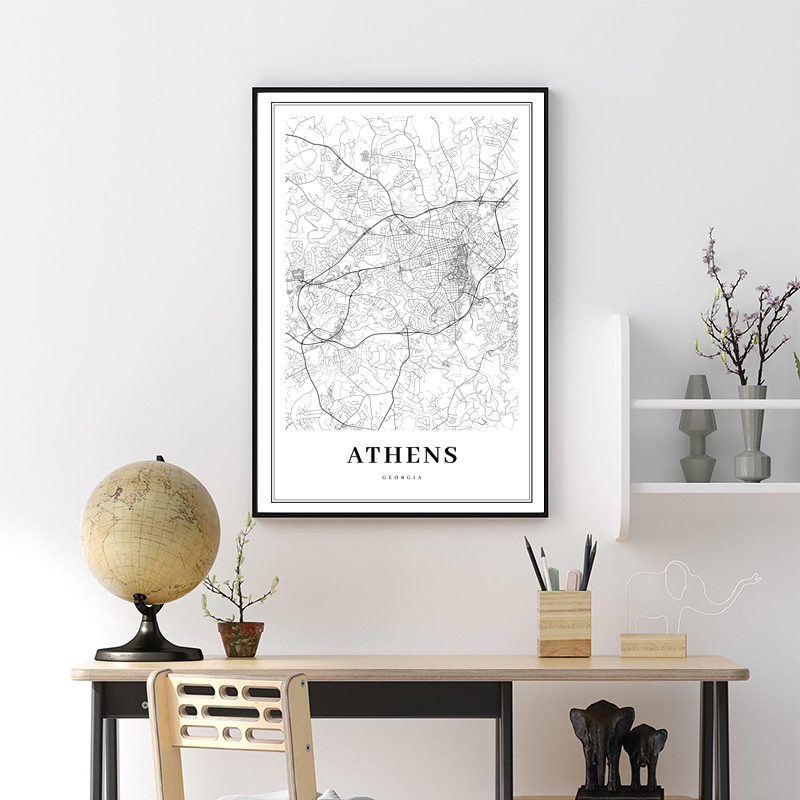 Greece Road Map Poster Black a - Custom Star Map のレビューと価格